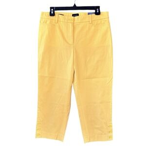 Talbots Perfect Skimmer Cropped Pants Womens 8 Bright Yellow Beach Vacation NWT
